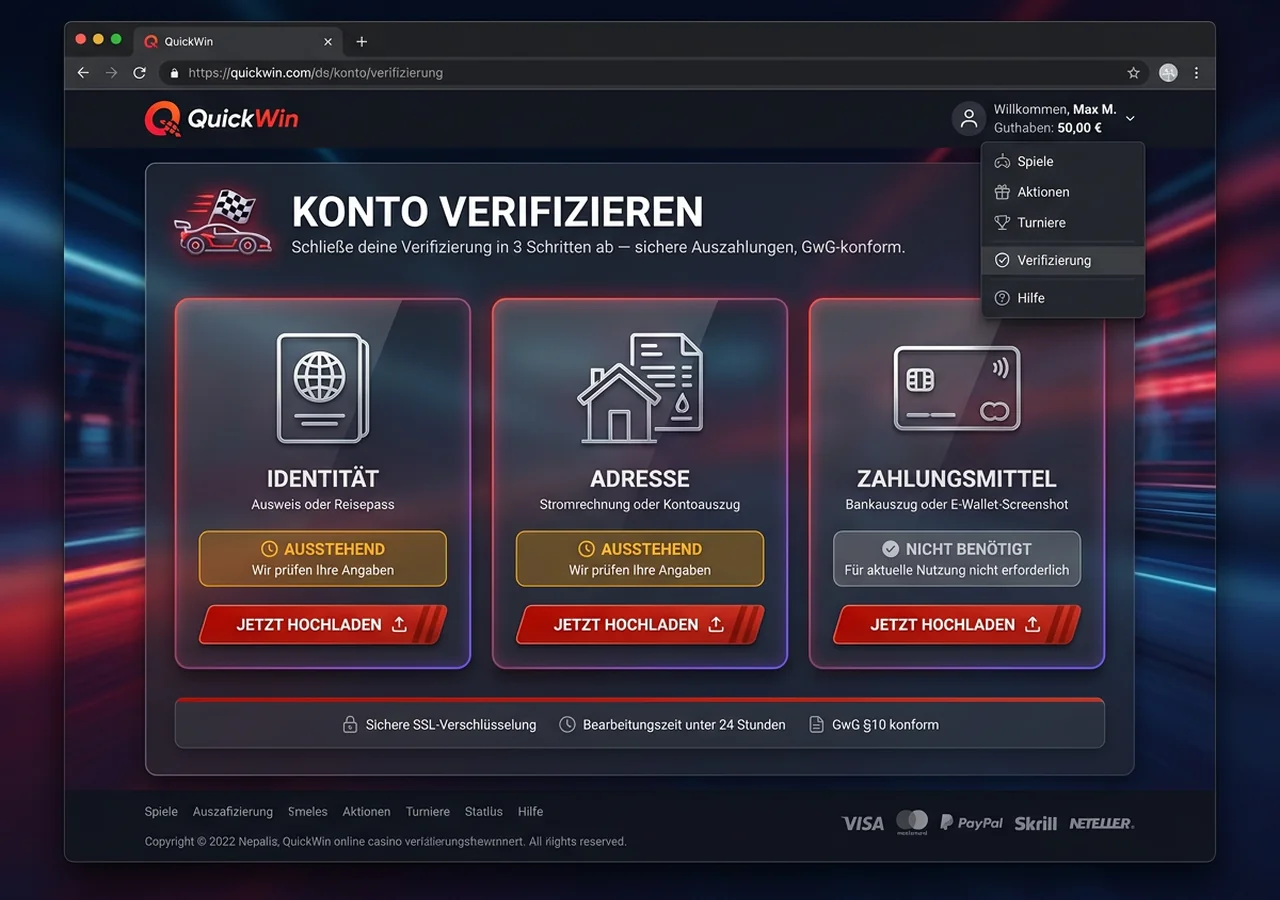 Konto-Verifizierung (KYC) – QuickWin